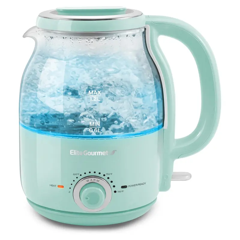 1.2L Adjustable Temperature 1200W Electric Glass Kettle 1