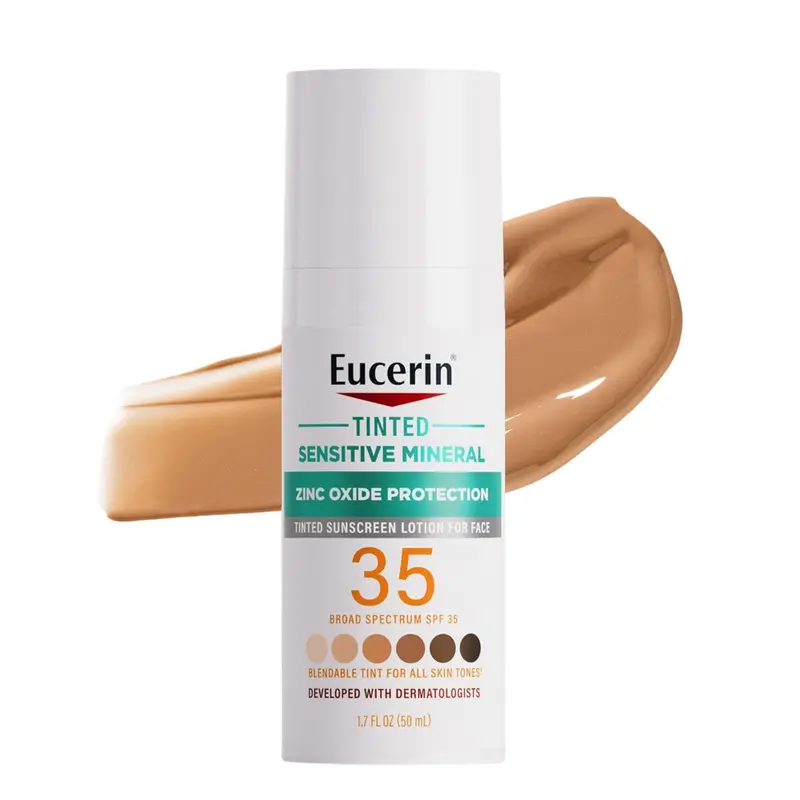1.7 Fl Oz Eucerin Sun Tinted Spf 35 Face Sunscreen Lotion 1