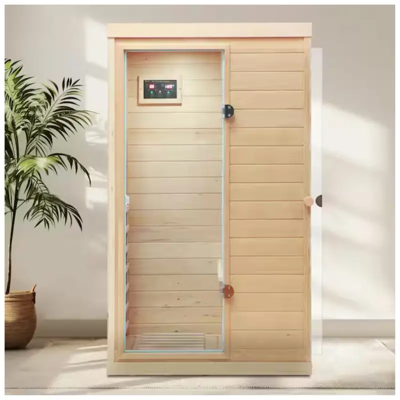 1-Person Indoor Hemlock Sauna With 6 Far-Infrared Heaters 1