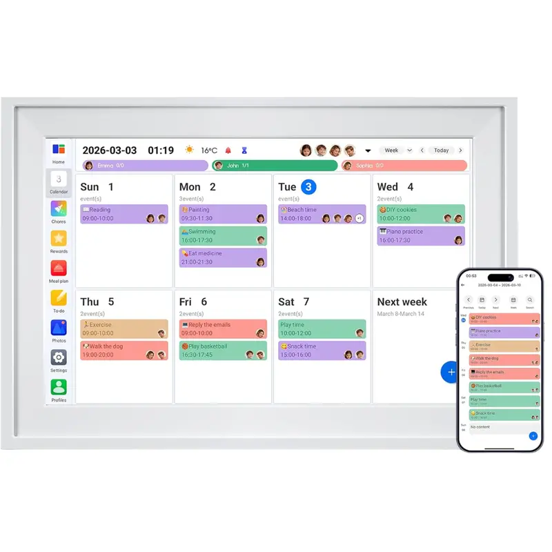10.1" Smart Touchscreen Display Digital Electronic Calendar 1