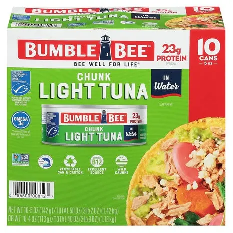 10 Cans Bumble Bee Chunk White Tuna In Water 1