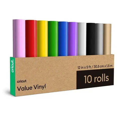 10 Cricut Rainbow Permanent Vinyl Rolls 1