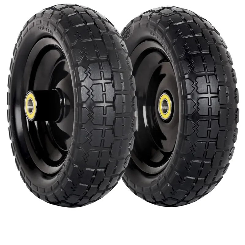 10" Flat-Free Solid Tire And Wheel Replacement 1