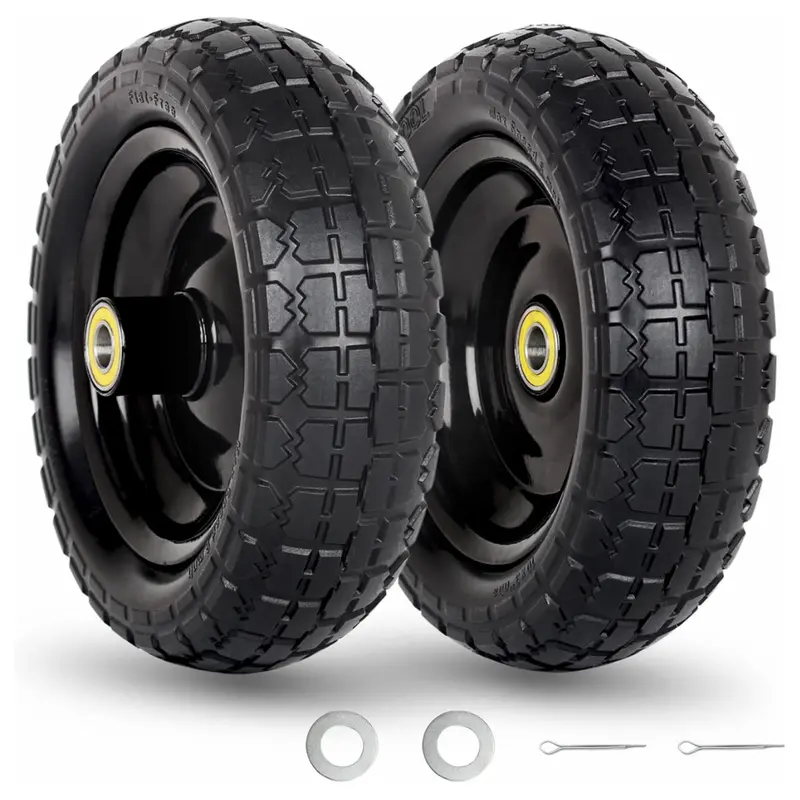 10" Flat-Free Solid Tire And Wheel Replacement 1