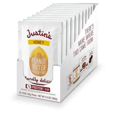 10 Justin’S Honey Peanut Butter Squeeze Packs 1