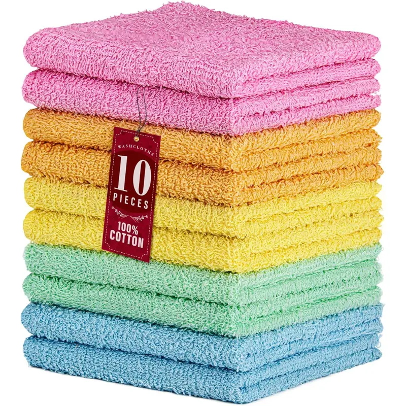 10-Pack 12"X 12" Decorrack Cotton Luxurious Soft Washable Cloths 1