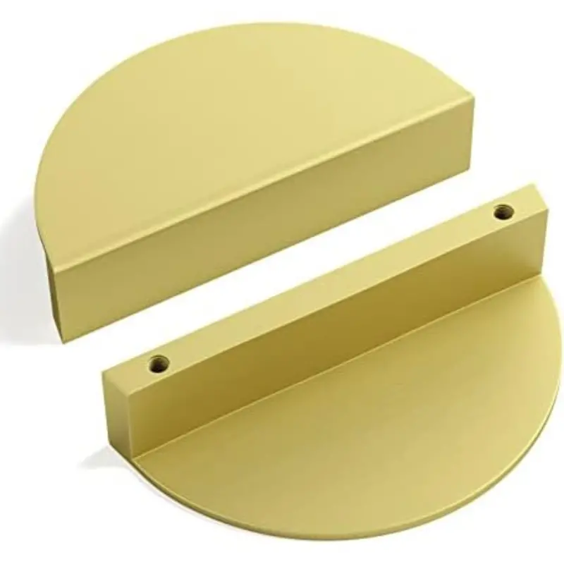 10-Pack 3" Half Moon Brass Edge Gold Cabinet Pulls 1