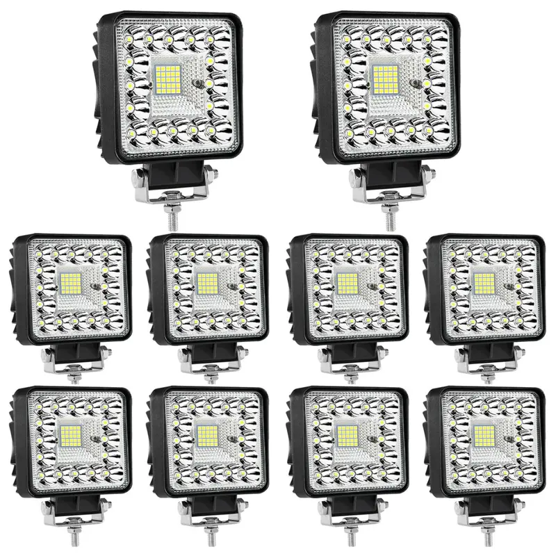 10-Pack 4" 123W Square Led Work Lights Pods 1