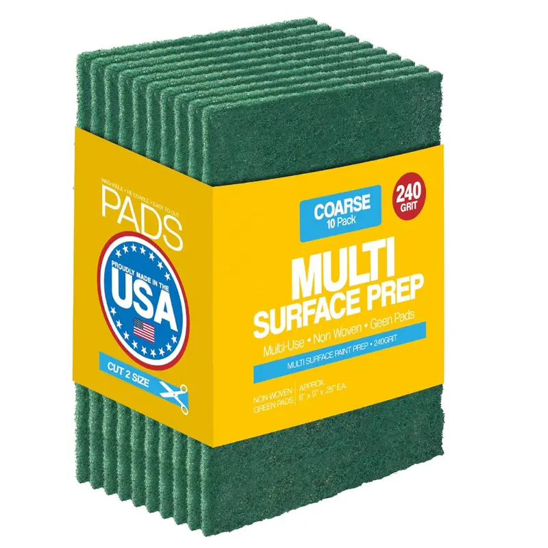 10-Pack 6" X 9" Non-Woven Paint Stripping Pads (Green) 1