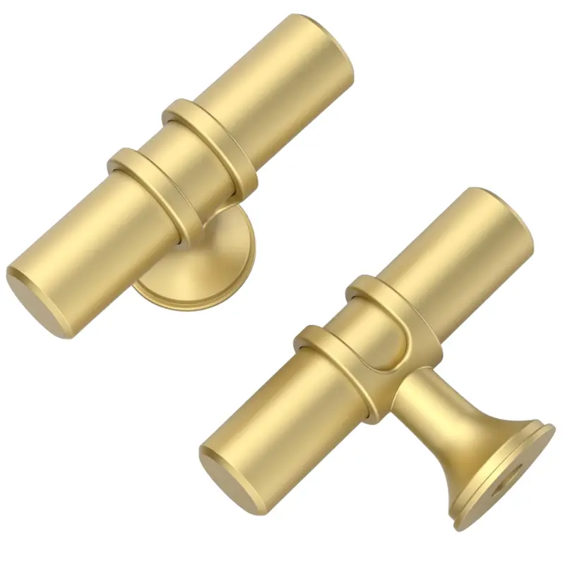 10-Pack Brushed Gold Kitchen Cabinet Hardware Zinc Knobs 1