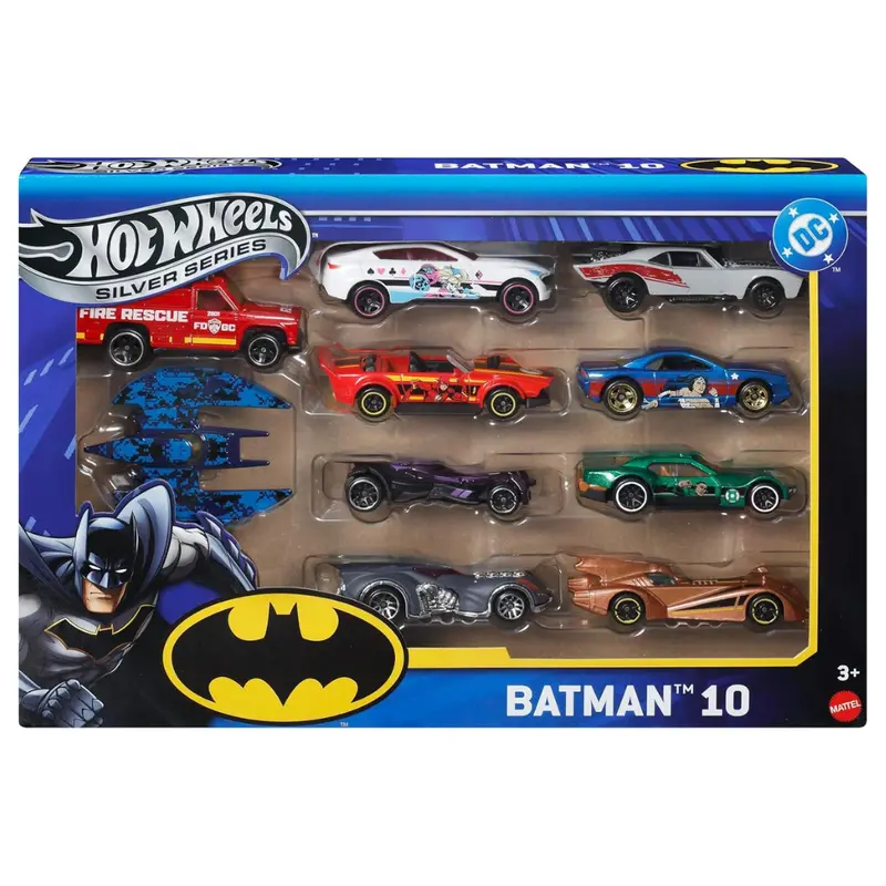 10-Pack Hot Wheels 1:64 Scale Batman-Themed Die-Cast Vehicles 1