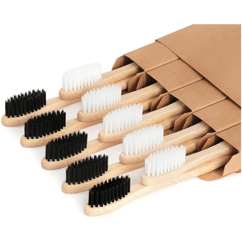 10-Pack Nuduko Biodegradable Natural Bamboo Toothbrushes 1