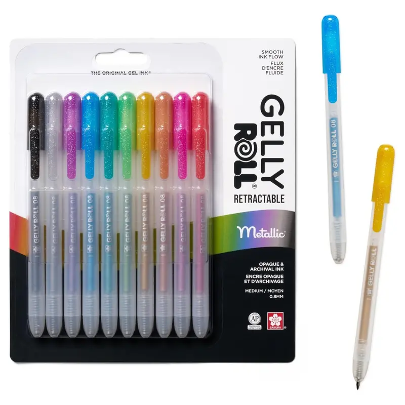 10-Pack Sakura Gelly Roll Retractable Medium Point Gel Pens 1