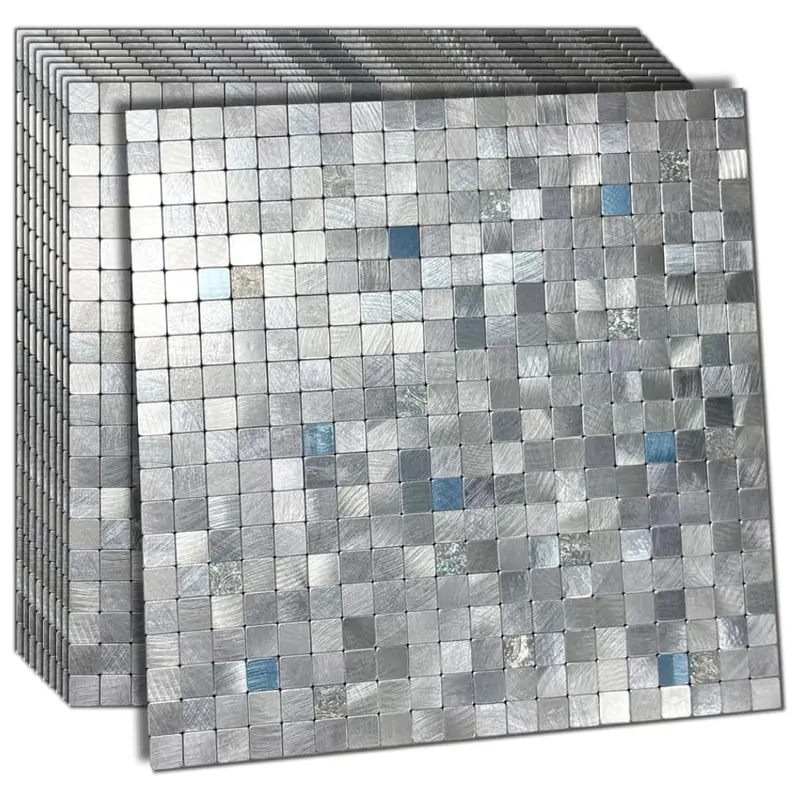 10-Pack Self-Adhesive Metal Backsplash Peel And Stick Tile 1