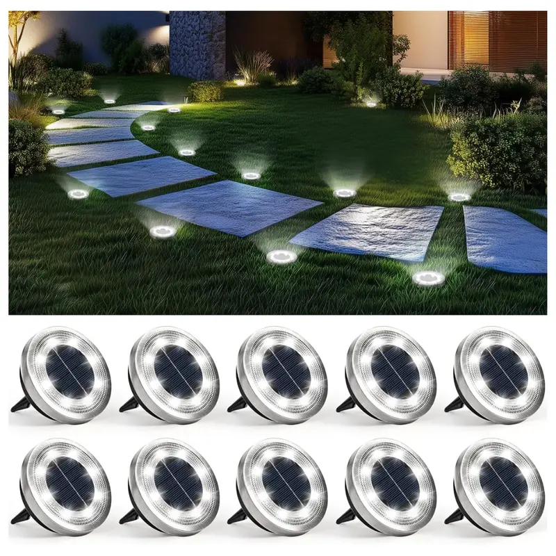 10-Pack Solpex Outdoor Waterproof Solar Ground Lights 1