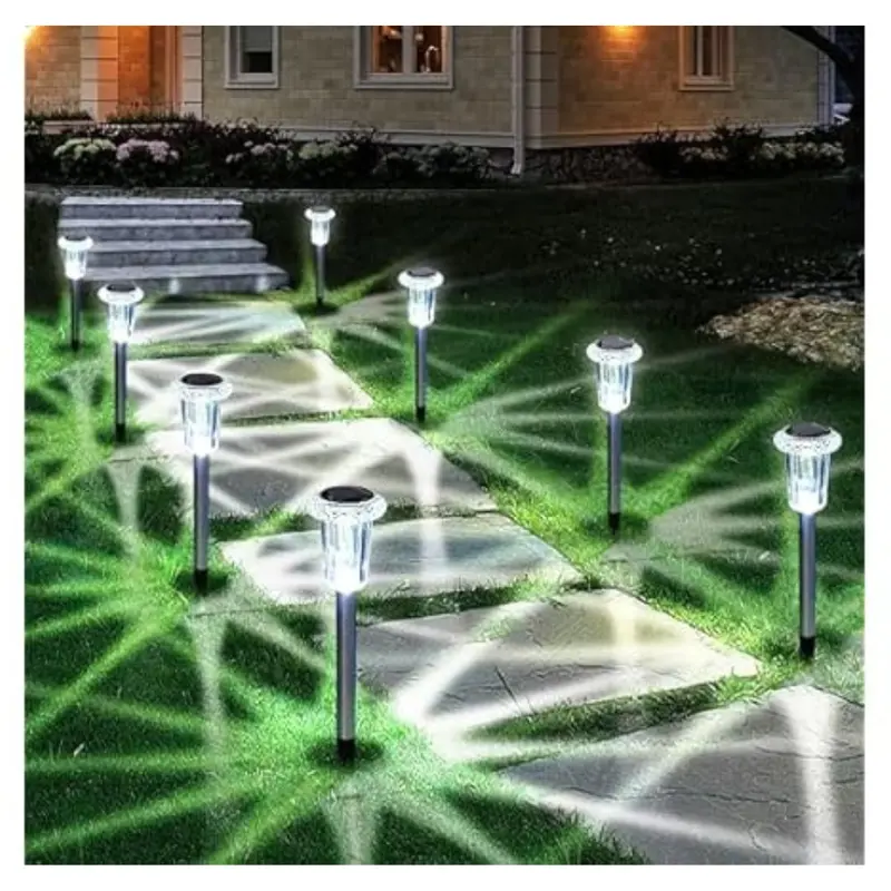 10-Pack Waterproof Stainless Steel Solar Stake Lights 1