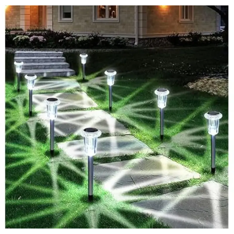 10-Pack Waterproof Stainless Steel Solar Stake Lights 1