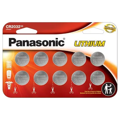 10 Panasonic Cr2032 3V Batteries 1