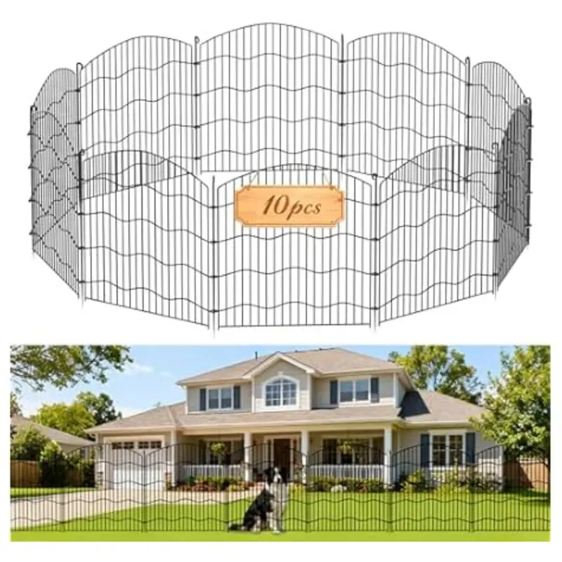 10-Panel Zglaenm 31" X 24Ft No Dig Garden Fence 1