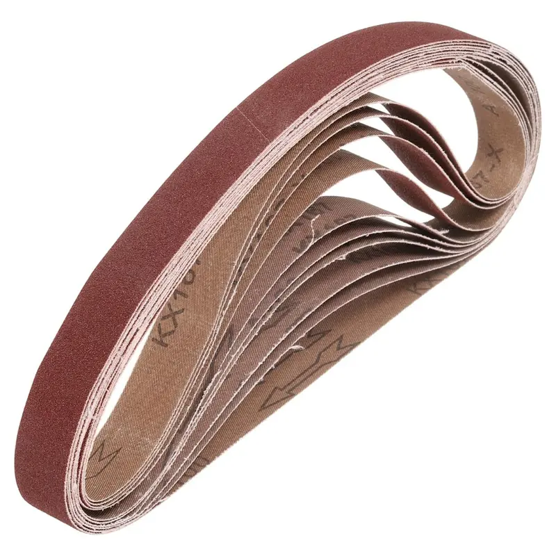 10-Piece 1-1/8 X 21" 100 Grits Aluminum Oxide Abrasive Sanding Belts 1