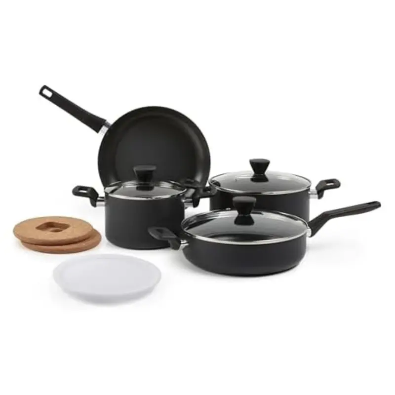 10-Piece Amazon Basics Hard Anodized Non-Stick Cookware Set 1