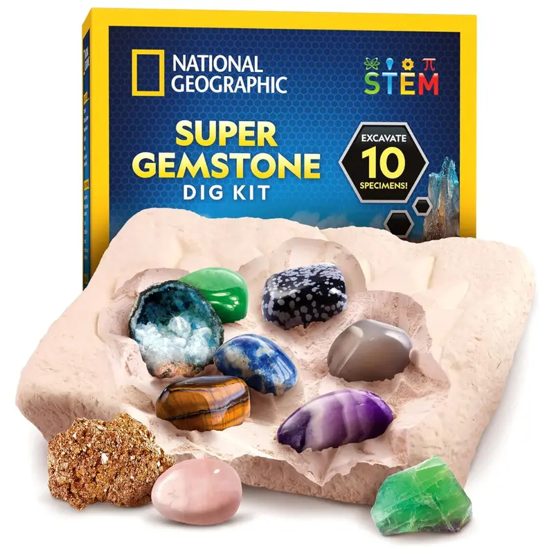 10-Piece Blue Marble National Geographic Gemstone Dig Kit For Kids 1