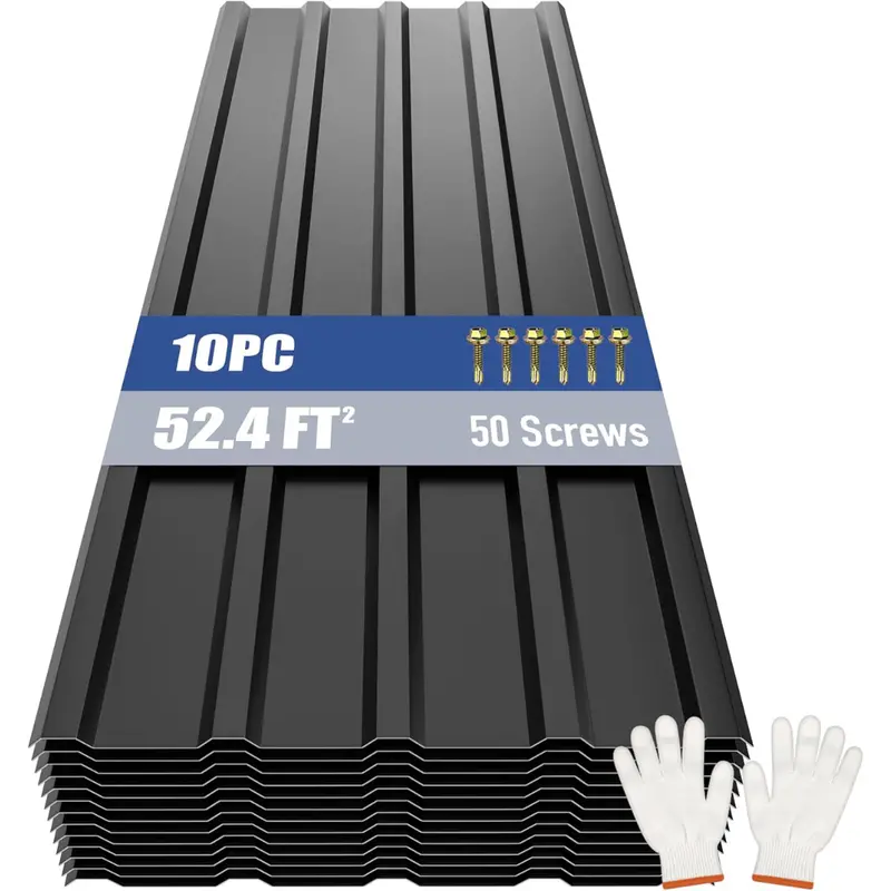10-Piece Corrugated Galvanized Steel Roof Panels With Screw 1