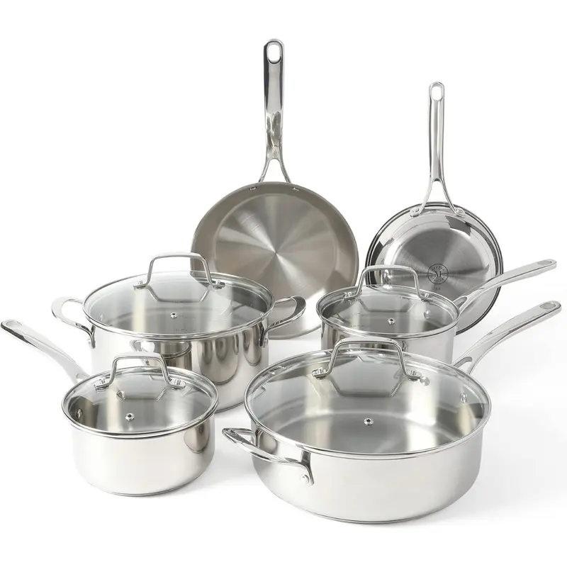 10-Piece Martha Stewart Castelle Stainless Steel Cookware Set 1