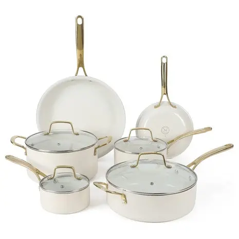 10-Piece Martha Stewart Lockton Ceramic Nonstick Cookware Set 1