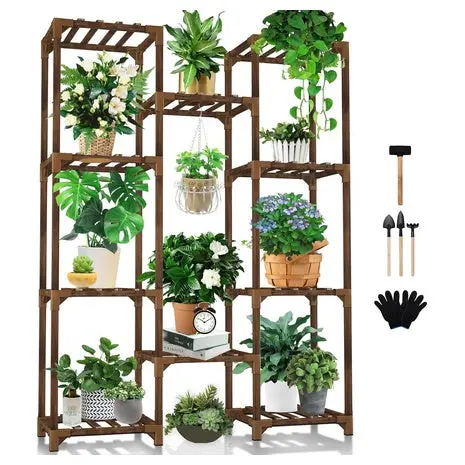10-Tier Wood Plant Stand 1