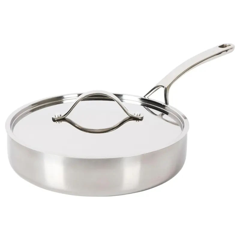 10" Triply Stainless Steel Non-Stick Frying Pan With Lid 1