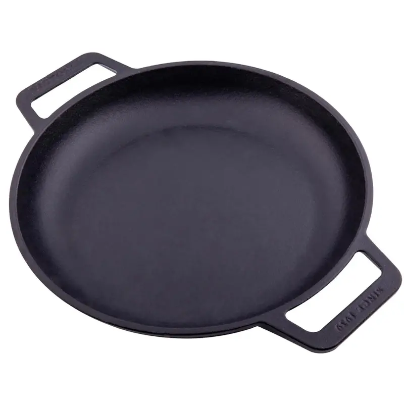 10" Victoria Cast Iron Round Skillet W/ Double Loop Handles 1