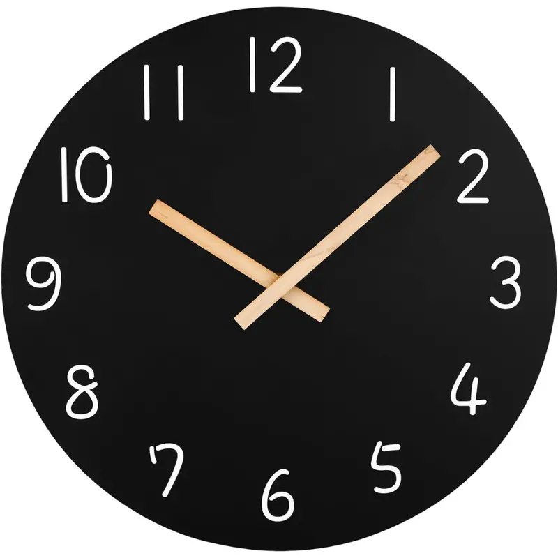 10" Wooden Frameless Silent Quartz Wall Clock 1