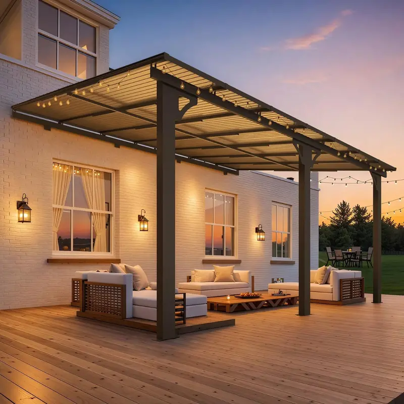 10' X 14' Wall-Mounted Outdoor Hardtop Gazebo 1