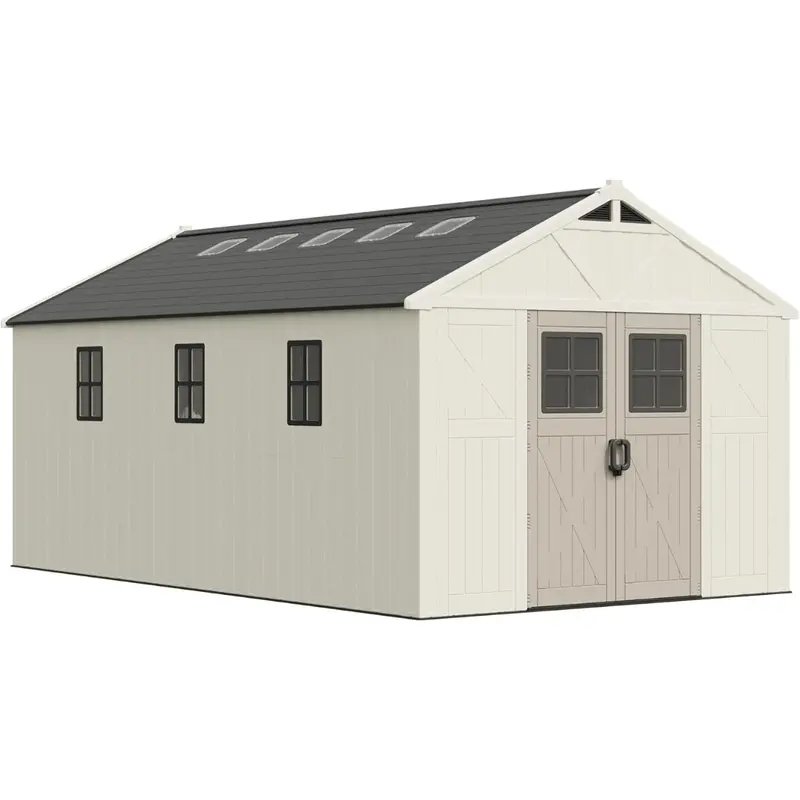 10' X 16' Greesum Plastic Outdoor Storage Shed W/ Floor & Lockable Door 1