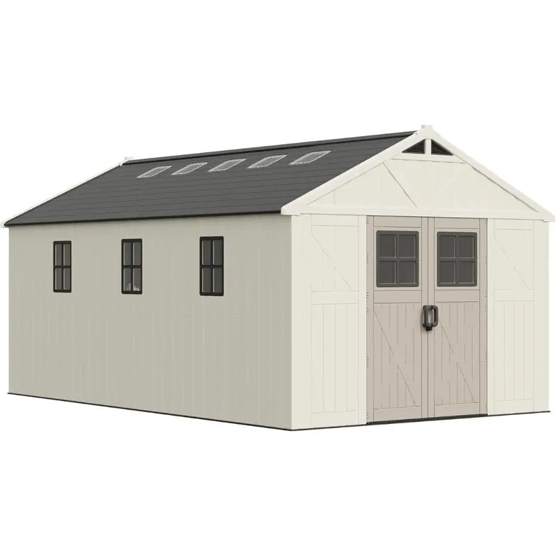 10' X 16' Greesum Plastic Outdoor Storage Shed W/ Floor & Lockable Door 1