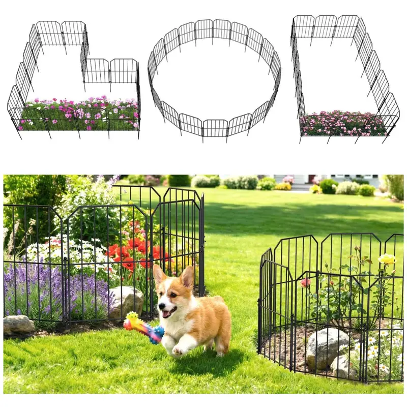 10' X 24" Outdoor Rustproof Metal Garden Fence 1