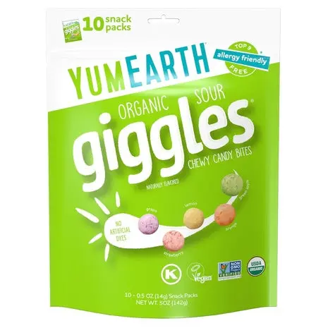 10 Yumearth Organic Sour Giggles Chewy Candy 1