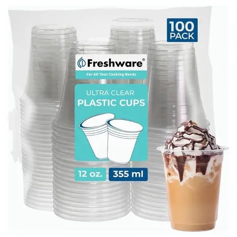 100 12Oz Or 16Oz Cups With Lids And Straws On Sale! 1