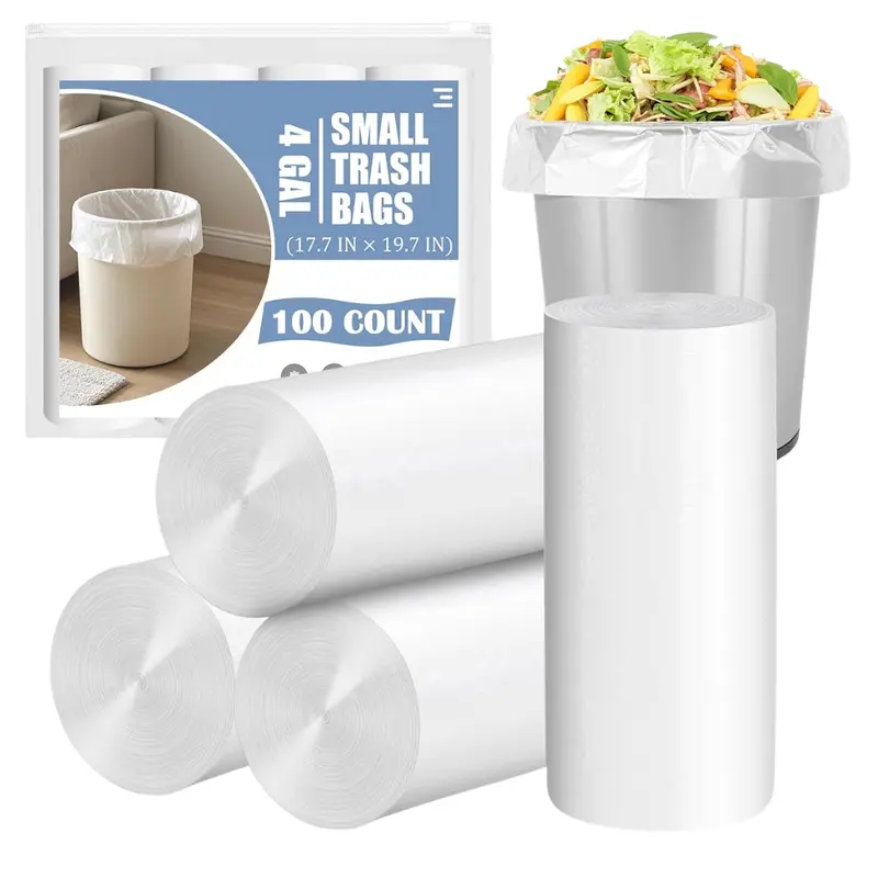 100-Count 4 Gallon Unscented Small Trash Bags 1