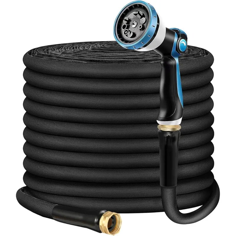 100-Ft Lightweight Non-Expandable Garden Hose W/ 10 Function Nozzle 1