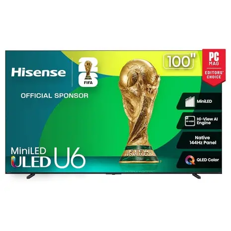 100” Hisense U6 Mini-Led 4K Smart Fire Tv 1