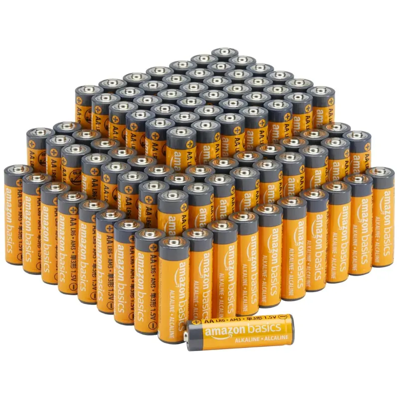 100-Pack Amazon Basics High Performance Aa Alkaline Batteries 1
