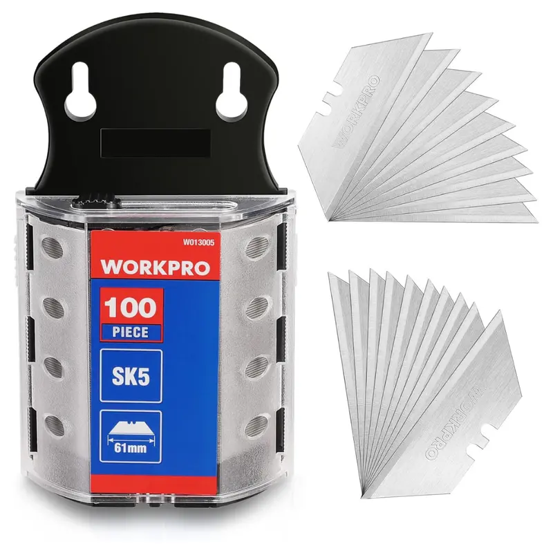 100-Pack Workpro Utility Knife Blades With Dispenser 1