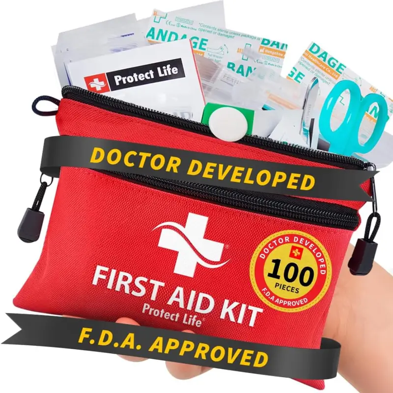 100-Piece Protect Life First Aid Travel/Survival Medical Kit 1