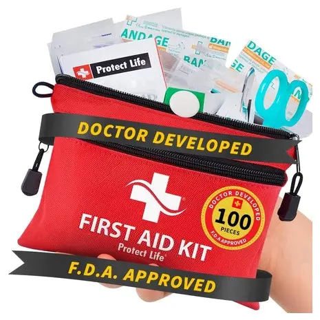 100 Piece Protect Life Survival First Aid Kit 1