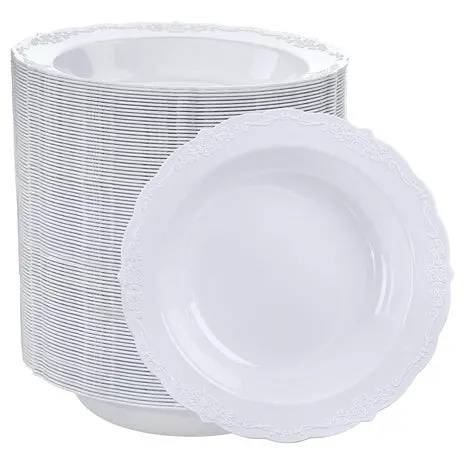 100 Silver Rim Heavy Duty Soup Bowls 1