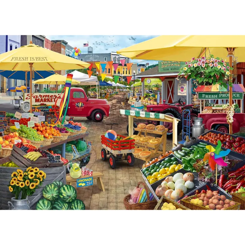 1000-Piece Wonder Forge Farmer's Market Day Jigsaw Puzzle 1