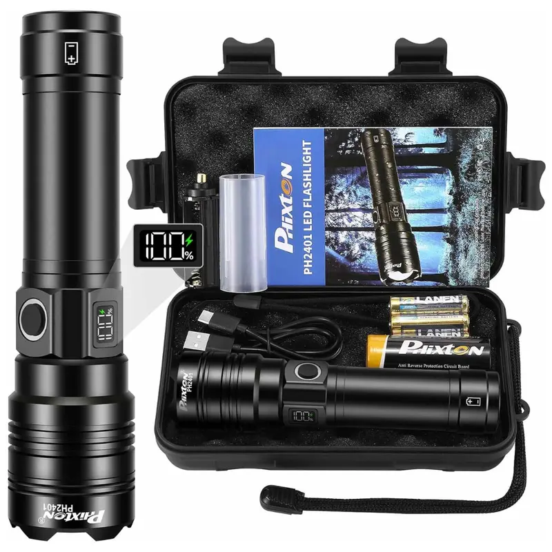 10000 High Lumens Rechargeable Led Flashlight 1