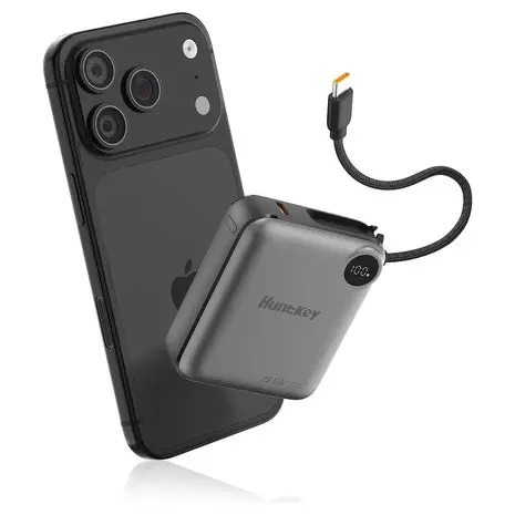 10000Mah 22.5W Mini Portable Charger With Built-In Cable 1